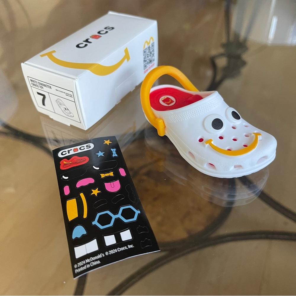 McDonald's 2024 Crocs keychain toy collection with this #7 white shoe.
